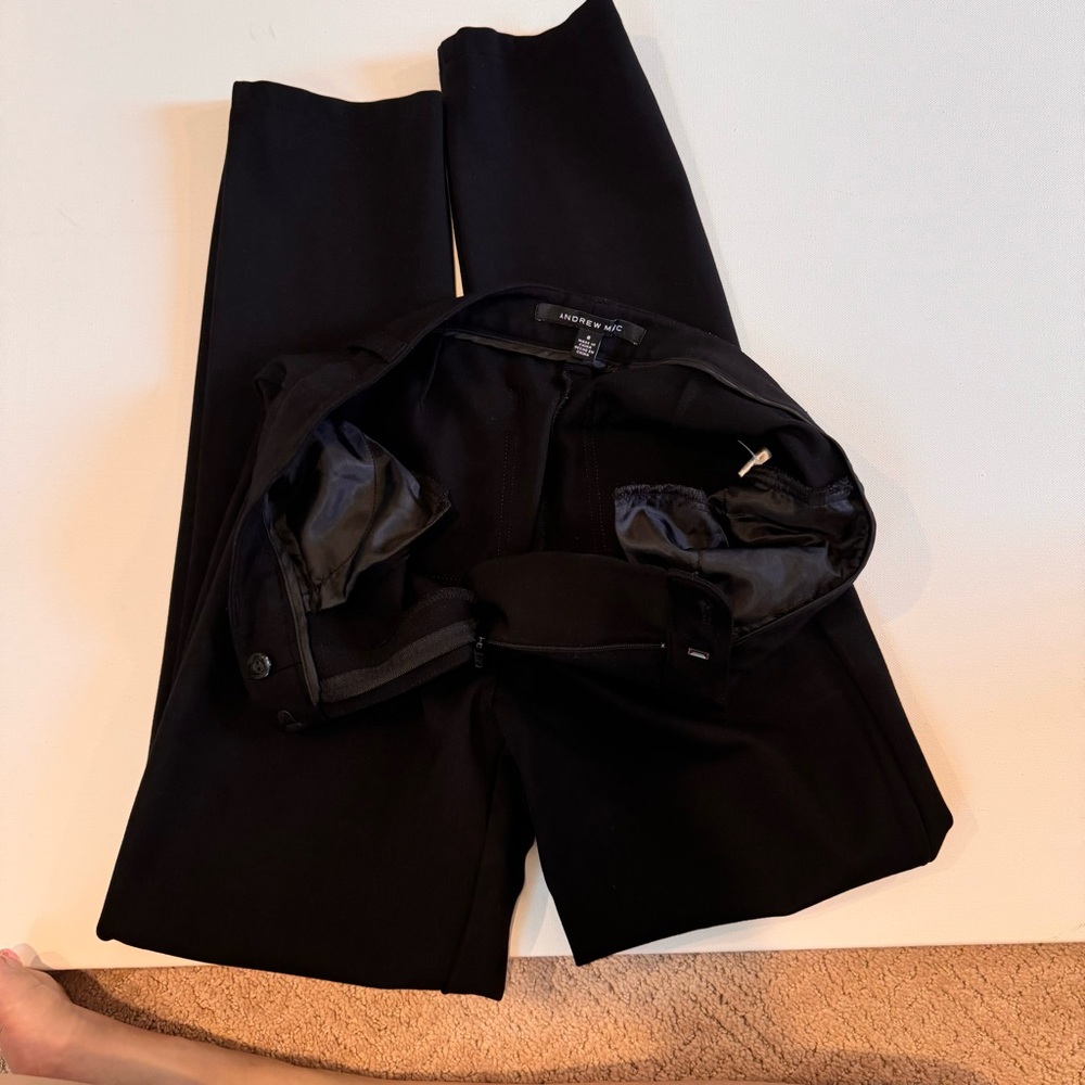 Andrew Marc 8 black dress pants.  Slim straight - Picture 3 of 11